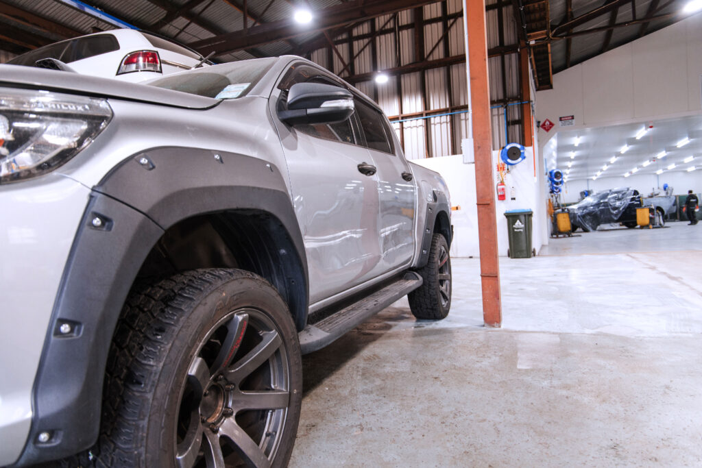 Diesel truck in the workshop