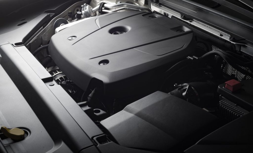 close up of car engine