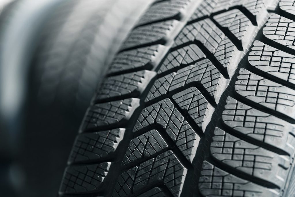 Close up photo of new car wheel tyre