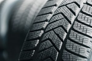 Close up photo of new car wheel tyre